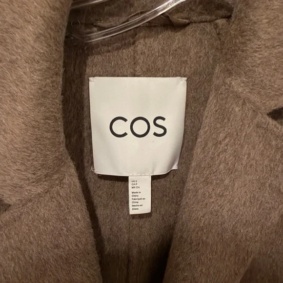 COS Women's Tan Double-Breasted wool blend Coat - Picture 4 of 4